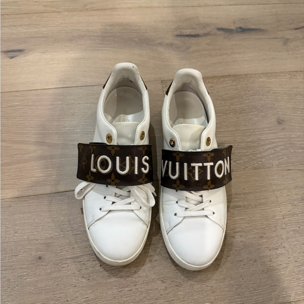 Louis Vuitton White and Brown Sneakers